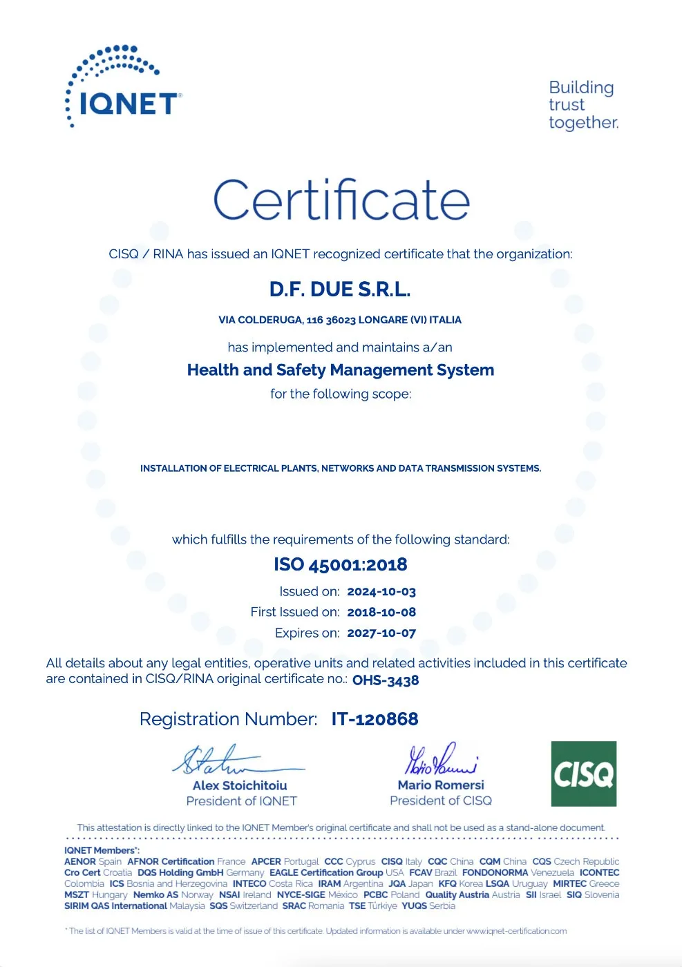 DF Due azienda certificata