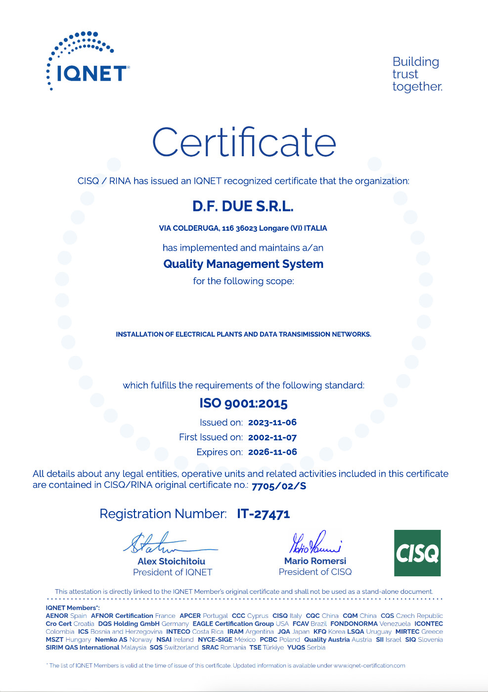 DF Due azienda certificata